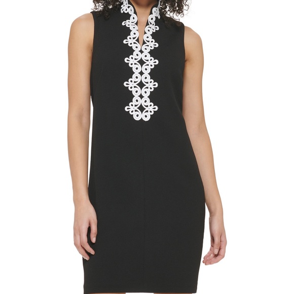 Petite Lace-Trim Shift Dress - Picture 4 of 11